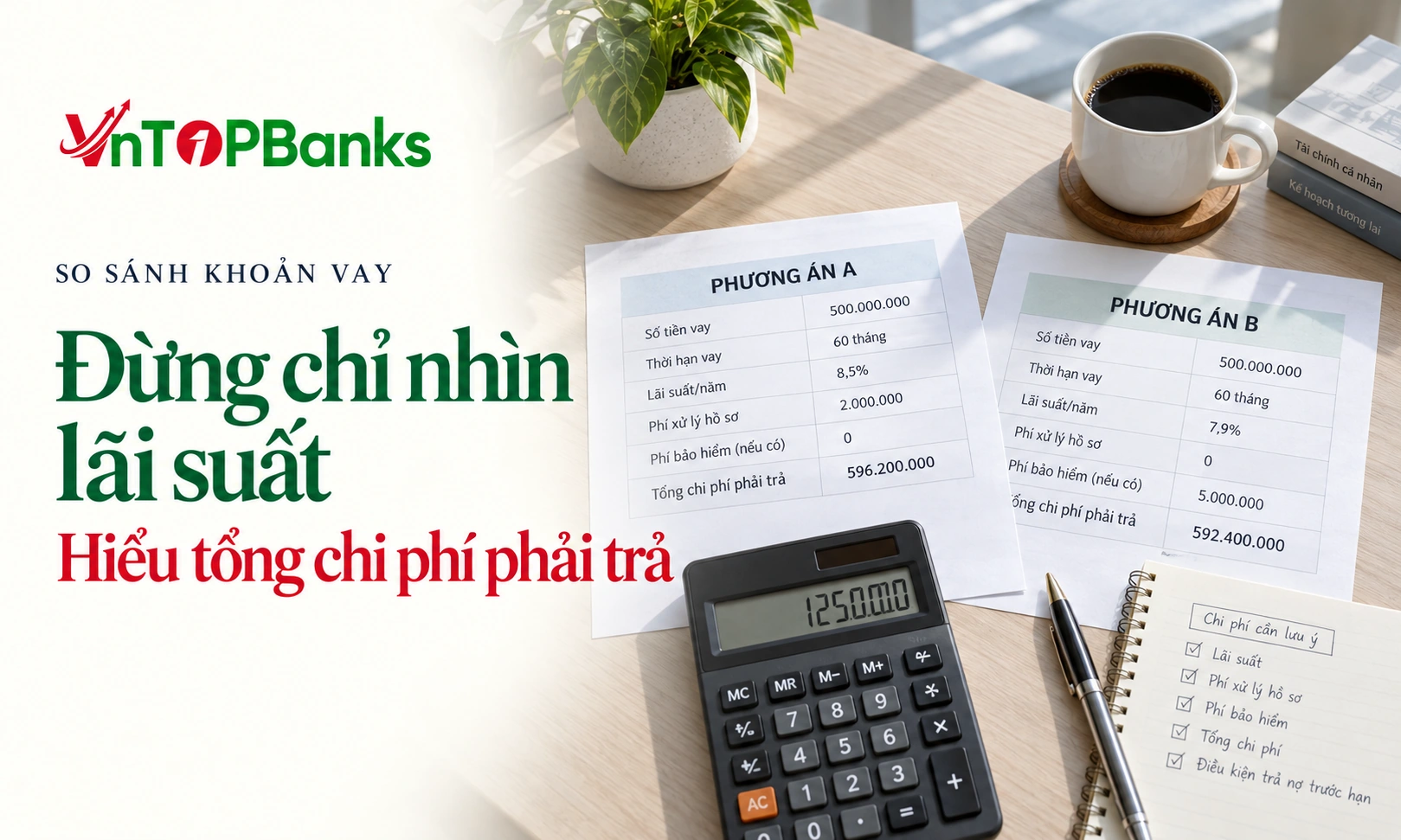 SO SÁNH KHOẢN VAY — Đừng chỉ nhìn lãi suất Hiểu tổng chi phí phải trả