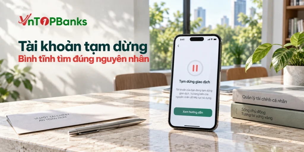 Tài khoản tạm dừng — Bình tĩnh tìm đúng nguyên nhân | VNTopBanks