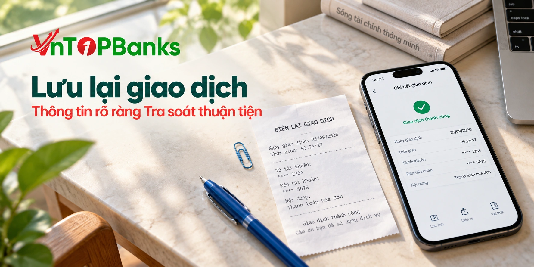 Lưu lại giao dịch — Thông tin rõ ràng Tra soát thuận tiện | VNTopBanks