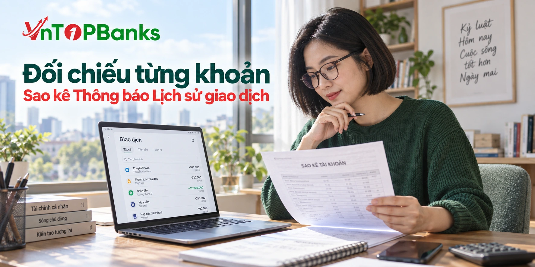 Đối chiếu từng khoản — Sao kê Thông báo Lịch sử giao dịch | VNTopBanks